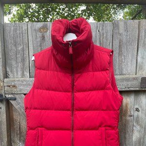 Talbots Cherry Red, Duck Down Puffer Vest, Size L